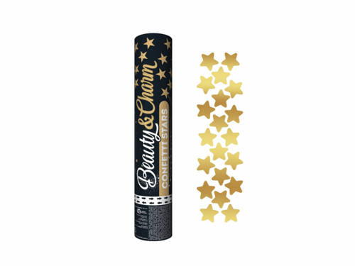 Shooting tube - confetti gold stars - 30 cm - 1 pc.