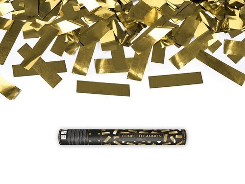 Shooting tube - gold metallic confetti and streamers - 40 cm - 1 pcs.