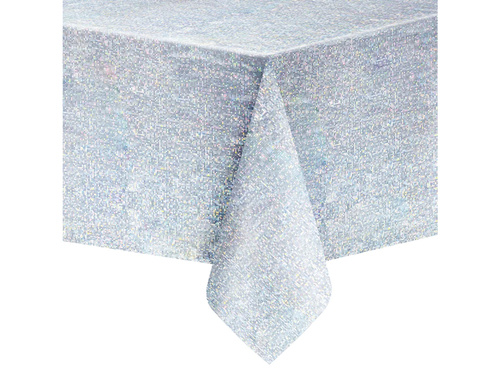 Silver Foil Plastic Table Cover - 137 x 274 cm