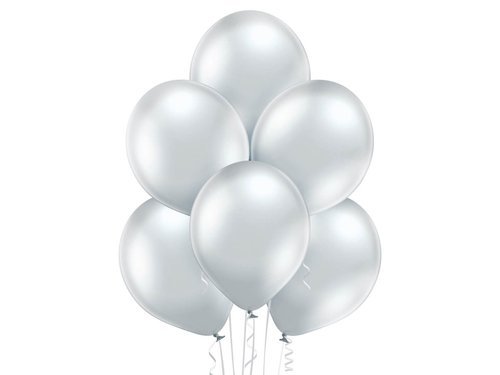 Silver Glossy balloons - 14'' - 8 pcs.