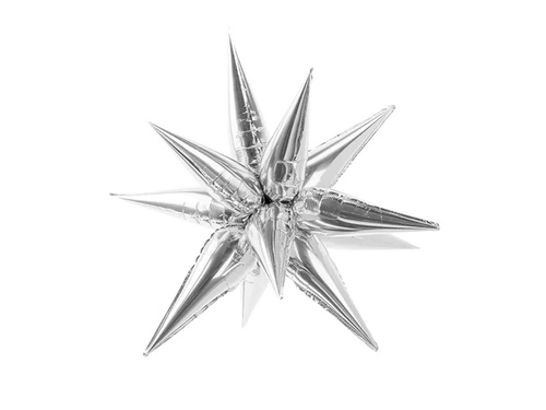 Silver Star-Burst Foil 3D Balloon - 70 cm - 1 pc