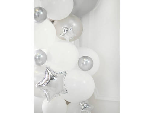 Silver Star Foil Balloons - 10 cm - 25 pcs