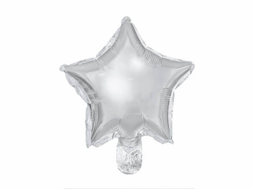 Silver Star Foil Balloons - 18,5 cm - 25 pcs