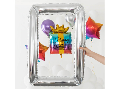 Silver frame foil balloon - 72 x 87 cm - 1 pc.