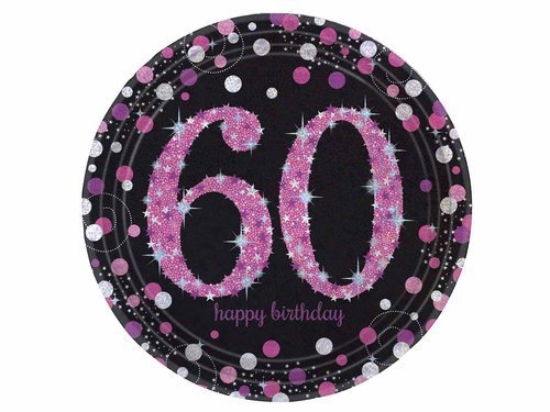 Sixtyth birthday plates - 23 cm - 8 pcs.