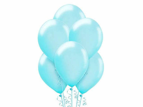 Sky Blue metallic balloons - 14'' - 100 pcs.