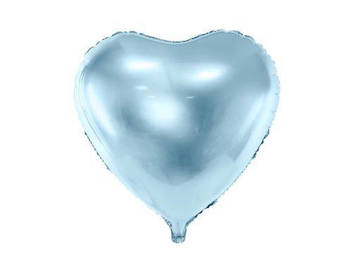 Sky blue metallic Heart Foil Balloon - 45 cm - 1 pc