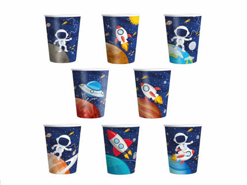 Space Paper Cups - 220 ml - 8 pcs