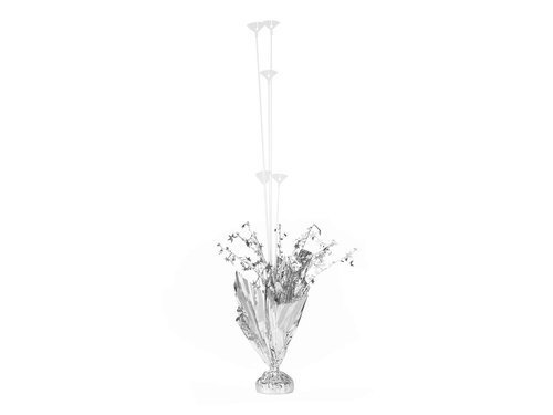 Stand for stick balloons with decoration silver - 1 item