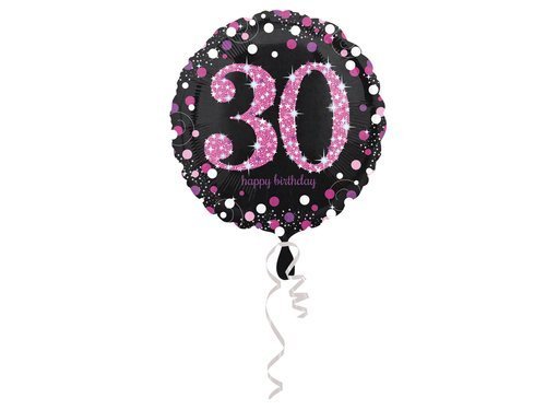 Standard Pink Celebration 30 Foil Balloon, round - 43 cm