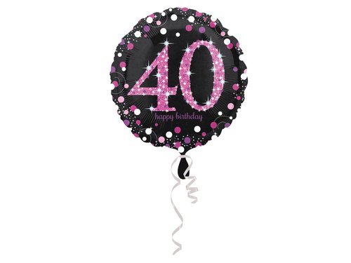 Standard Pink Celebration 40 Foil Balloon, round - 43 cm