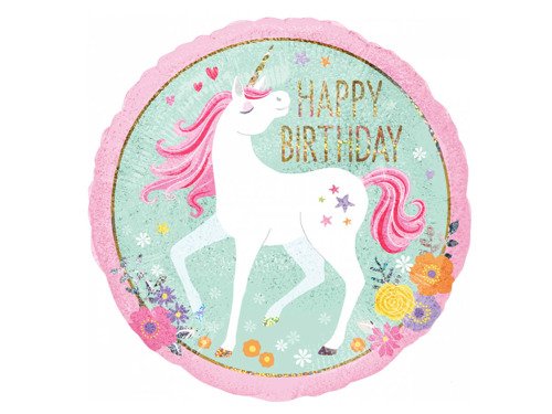 Standard Unicorn Foil Balloon - 46 cm - 1 pc