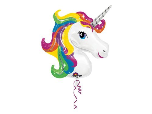 SuperShape Rainbow Unicorn Foil Balloon 83 x 73cm - 1 pc