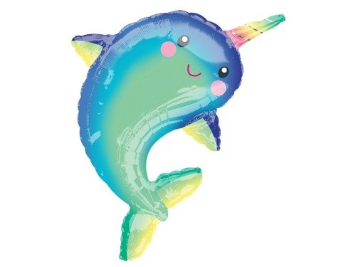 Supershape Happy Narwhal Foil Balloon 73cm x 99cm