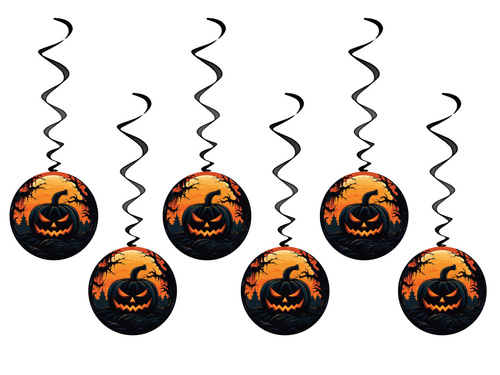 Swirl Decorations Dark Pumpkin - 6 pcs