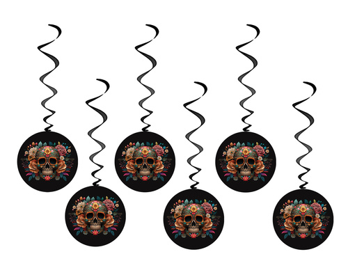 Swirl Decorations Dia De Los Muertos - 6 pcs