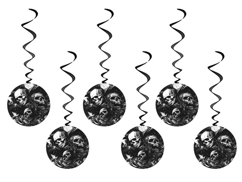 Swirl Decorations Skulls - 6 pcs