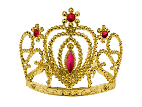 Tiara diadem złoty z rubinami - 1 szt.