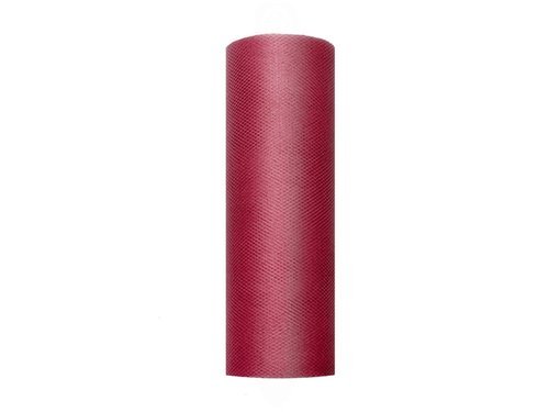 Tulle on roll 15 cm x 9 meters - deep red - 1 pc