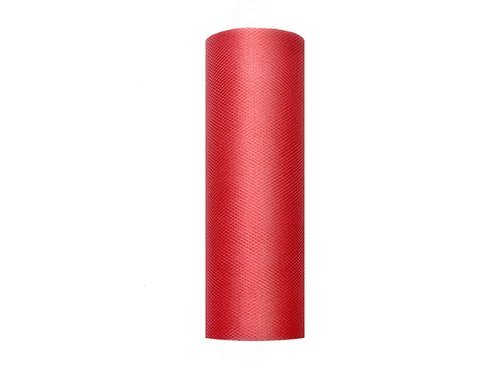 Tulle on roll 15 cm x 9 meters - red - 1 pc