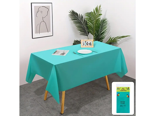 Turquoise Tablecover - 137 x 274 cm - 1 pc