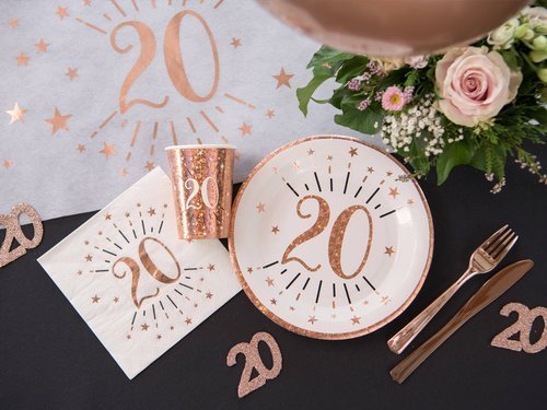 Twentieth Birthday Sparkling pink gold napkins - 33 cm - 10 pcs.