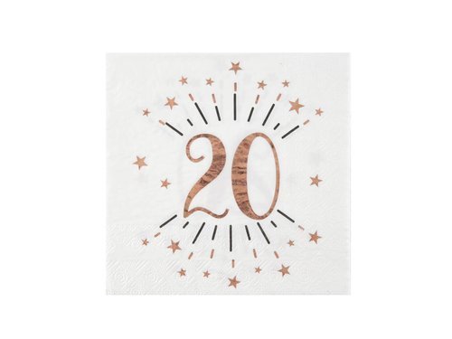 Twentieth Birthday Sparkling pink gold napkins - 33 cm - 10 pcs.