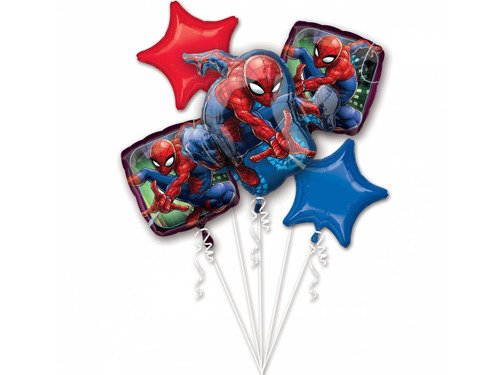 Ultimate Spider-Man Birthday - Balloon Bouquet Foil Balloons - 5 pcs