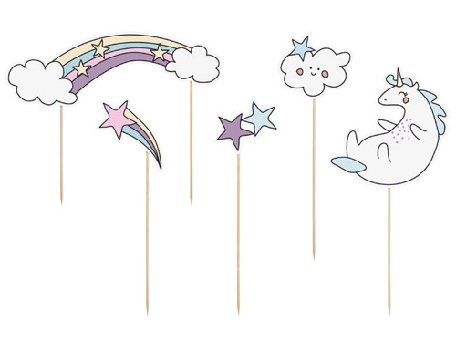 Unicorn Cake Decorations - 5 pcs