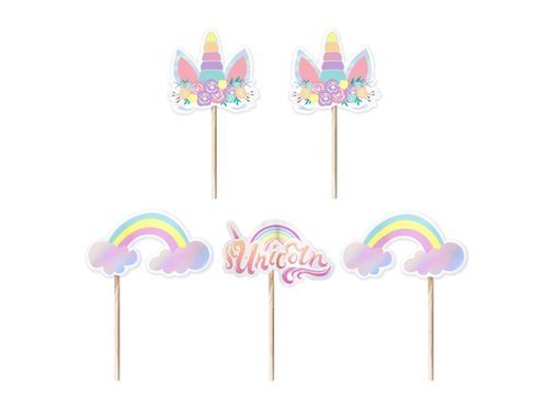 Unicorn Cake Decorations - 5 pcs