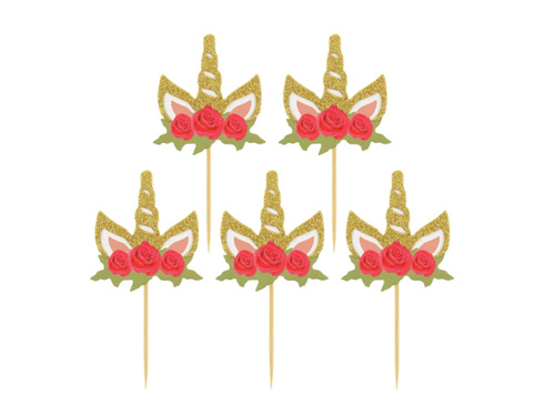 Unicorn Cake Decorations - 6 pcs