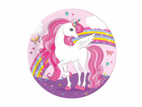 Unicorn birthday plates - 23 cm - 8 pcs.