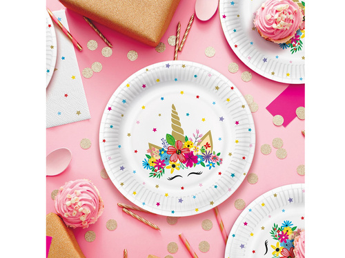 Unicorn birthday plates - 23 cm - 8 pcs.