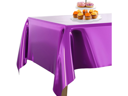 Violet Foil Plastic Table Cover - 137 x 183 cm