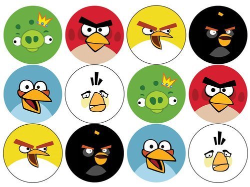 Wafers for muffin cupcakes Angry Birds