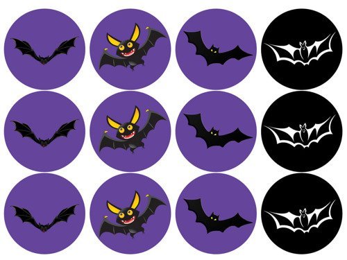 Wafers for muffin cupcakes Halloween Bats