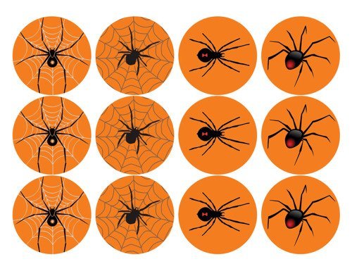 Wafers for muffin cupcakes Halloween Spiders