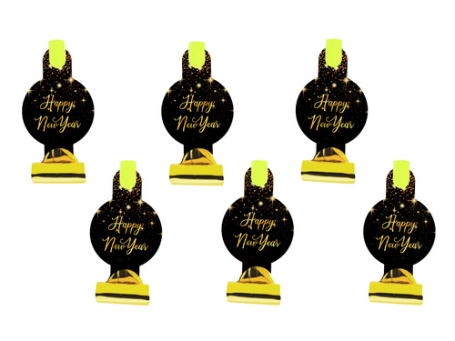 Whistles Happy New Year - 6 pcs