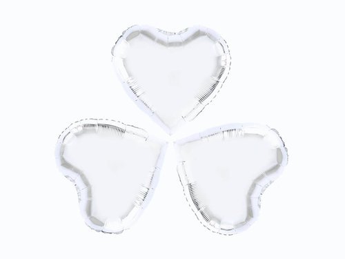 White Heart Foil Balloon - 23 cm - 3 pc