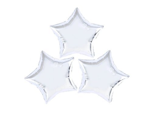 White Stars Foil Balloon - 23 cm - 3 pc