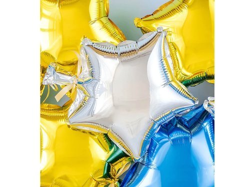 White Stars Foil Balloon - 23 cm - 3 pc