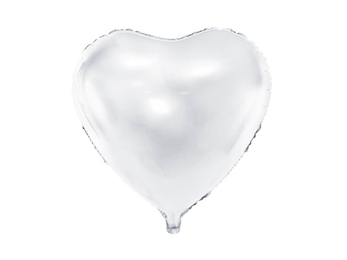 White metallic Heart Foil Balloon - 61 cm - 1 pc