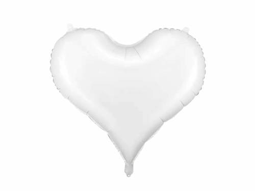 White metallic Heart Foil Balloon - 61 cm - 1 pc