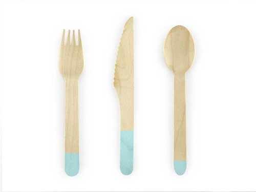 Wooden Cutlery, mint - 16 cm - 18 pcs.