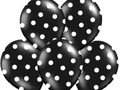 Balloons 12" Pastel Black "Dots", 50 pc