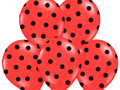 Balloons 12" Pastel Red "Dots", 50 pc