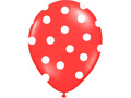 Balloons 12" Pastel Red "Dots", 50 pcs