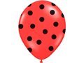 Balloons 12" Pastel Red "Dots", 6 pcs