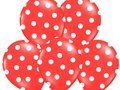 Balloons 12" Pastel Red "Dots", 6 pcs