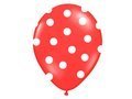 Balloons 12" Pastel Red "Dots", 6 pcs